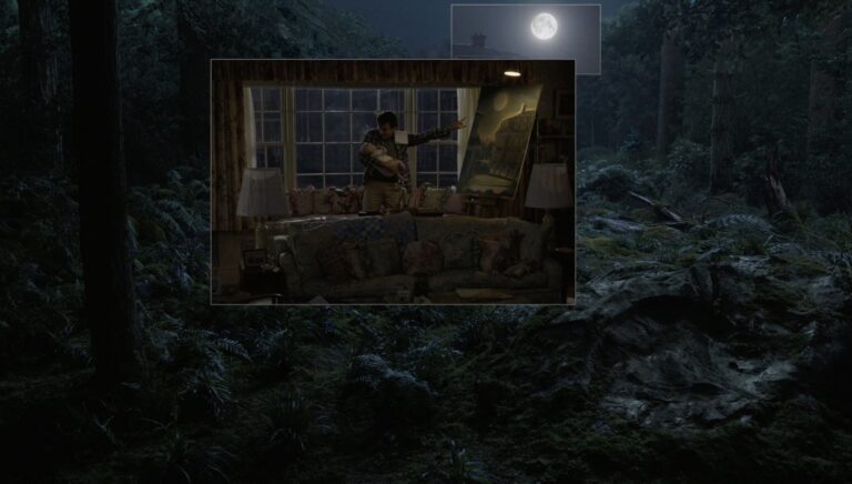 Here (2024) Scener frå skogen kor huset står.