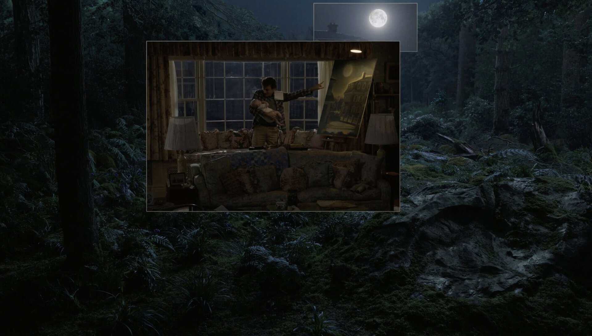 Here (2024) Scener frå skogen kor huset står.