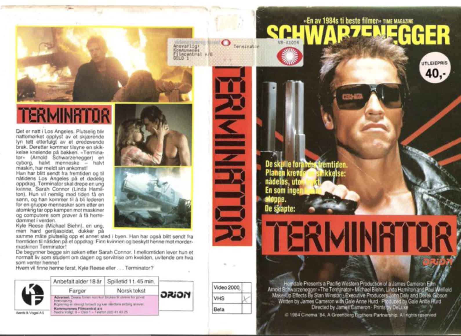 VHS Cover til The Terminator