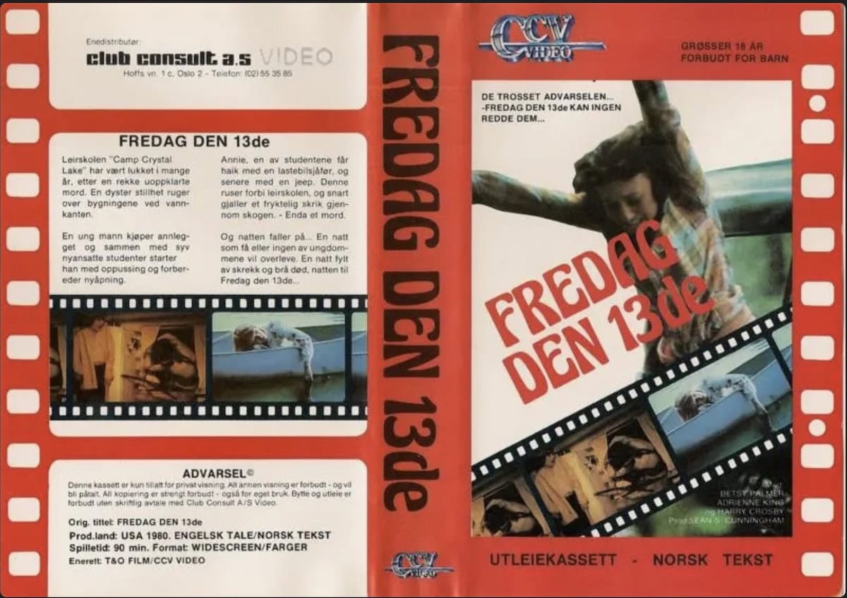 Den norske VHS-coveret av Friday the 13th