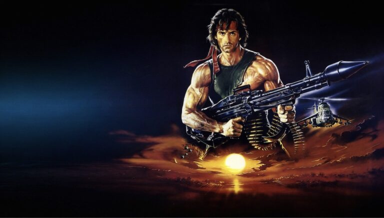Poster av actionfilmen Rambo: First Blood Part II (1985)