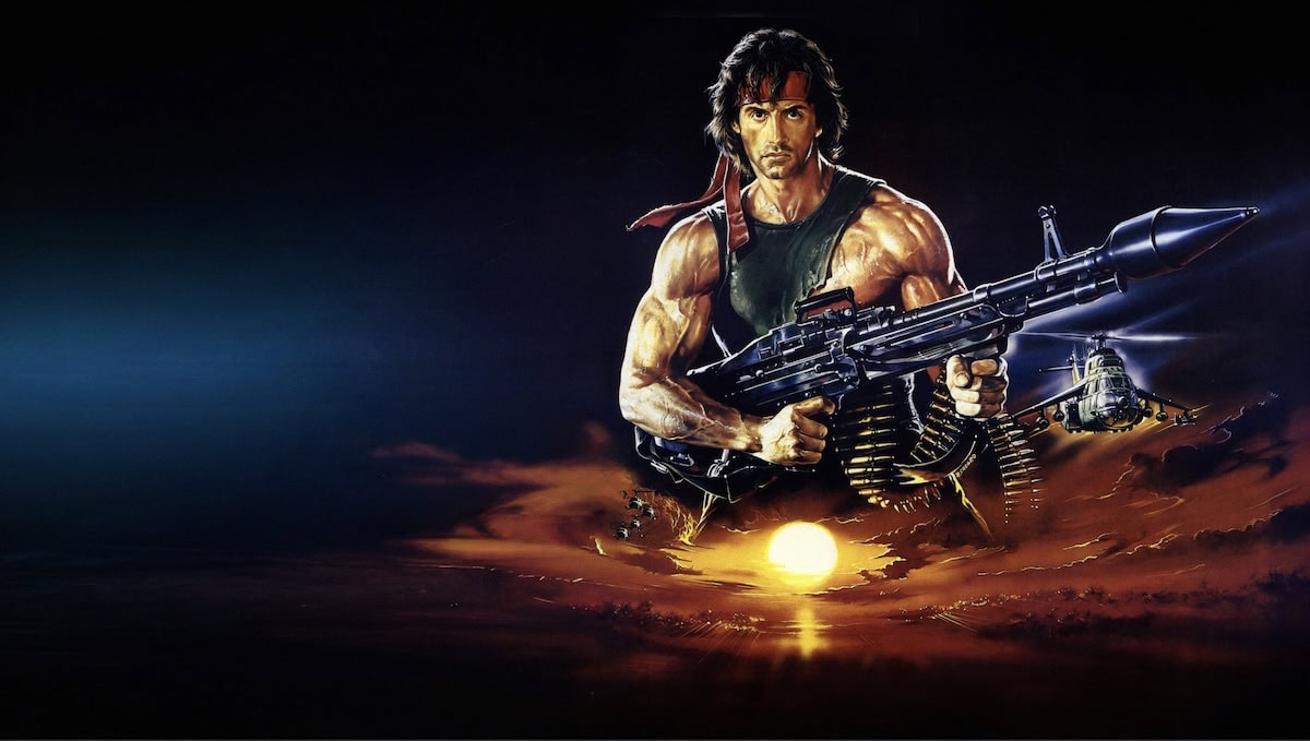 Poster av actionfilmen Rambo: First Blood Part II (1985)
