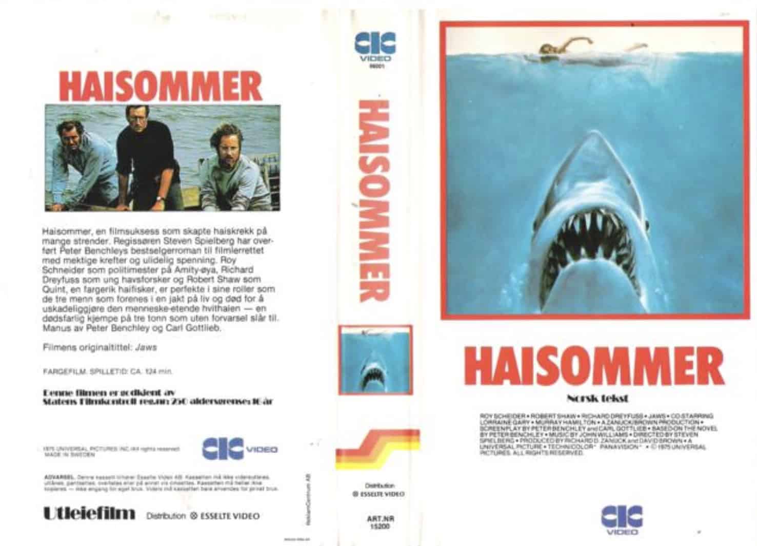 VHS cover av HAISOMMER. Jaws (1975)