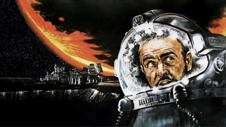 Ein flott plakat av Sean Connery i Outland (1981) Poster som er malerikunst