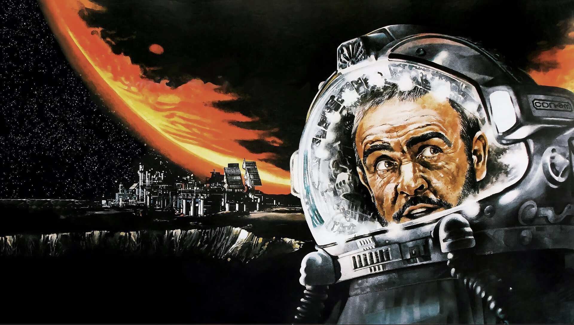 Ein flott plakat av Sean Connery i Outland (1981) Poster som er malerikunst