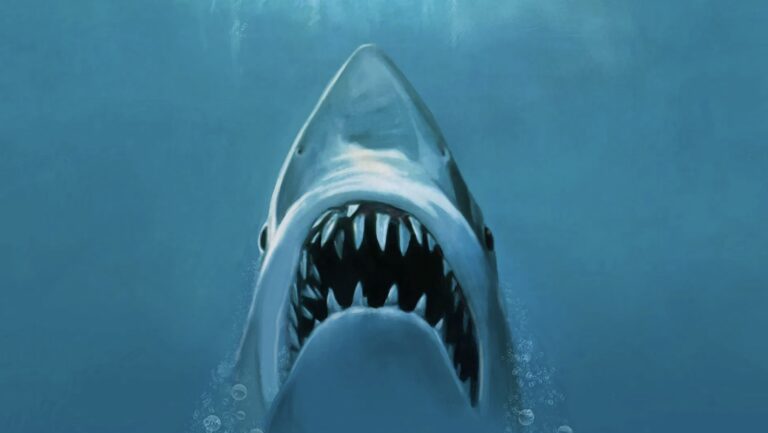 Jaws plakat av haifilmen Haisommer