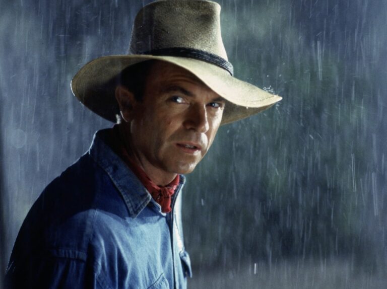 Sam Neill i Jurrasic Park frå 1993.