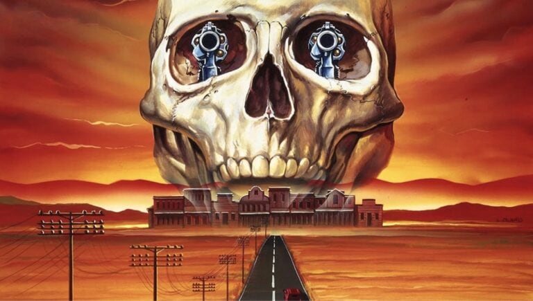 Ein poster av kultfilmen Ghost Town frå 1988. Ein skrekkfilm frå 80-talet!