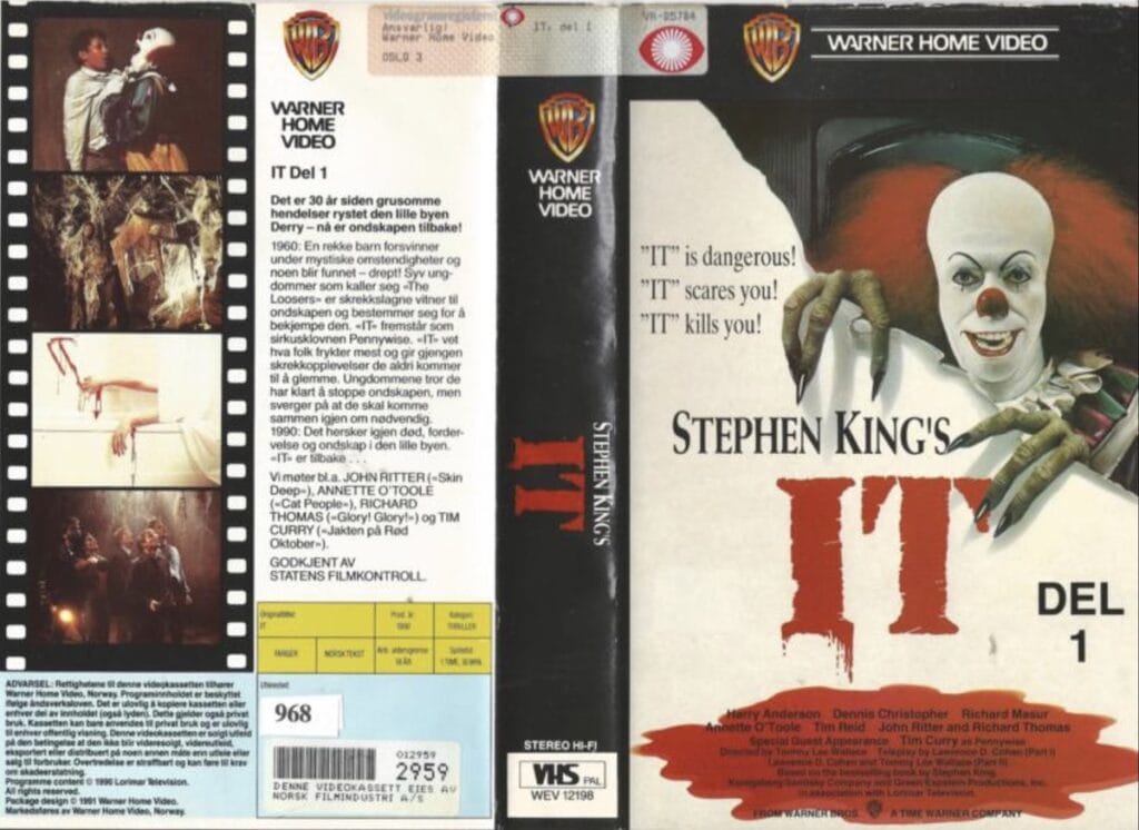 VHS cover av Stephen Kings It frå 1990