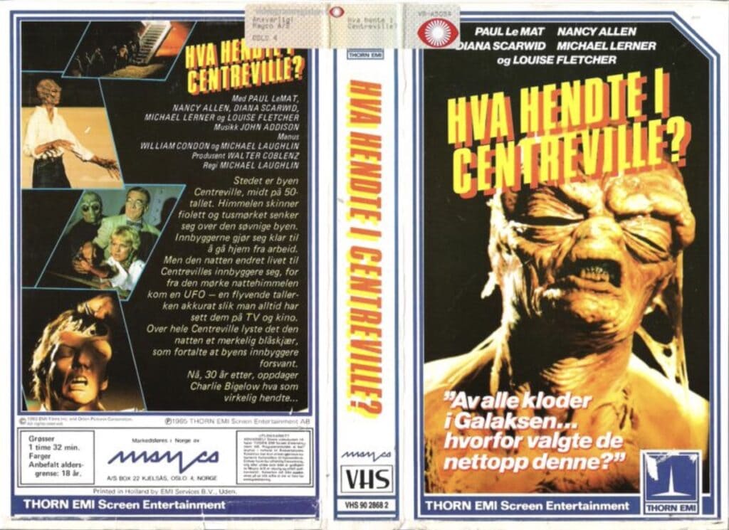 Norsk VHS cover av Strange Invaders frå 1983
