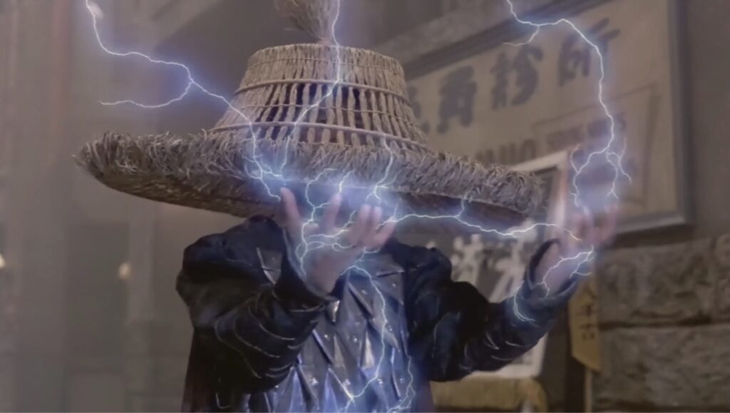 Den farlige skurken Lightning spelt av James Pax frå filmen Big Trouble In Little China.