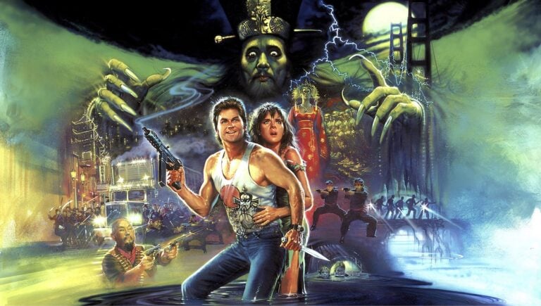 Ein poster av John Carpenters Big Trouble In Little China frå 1986