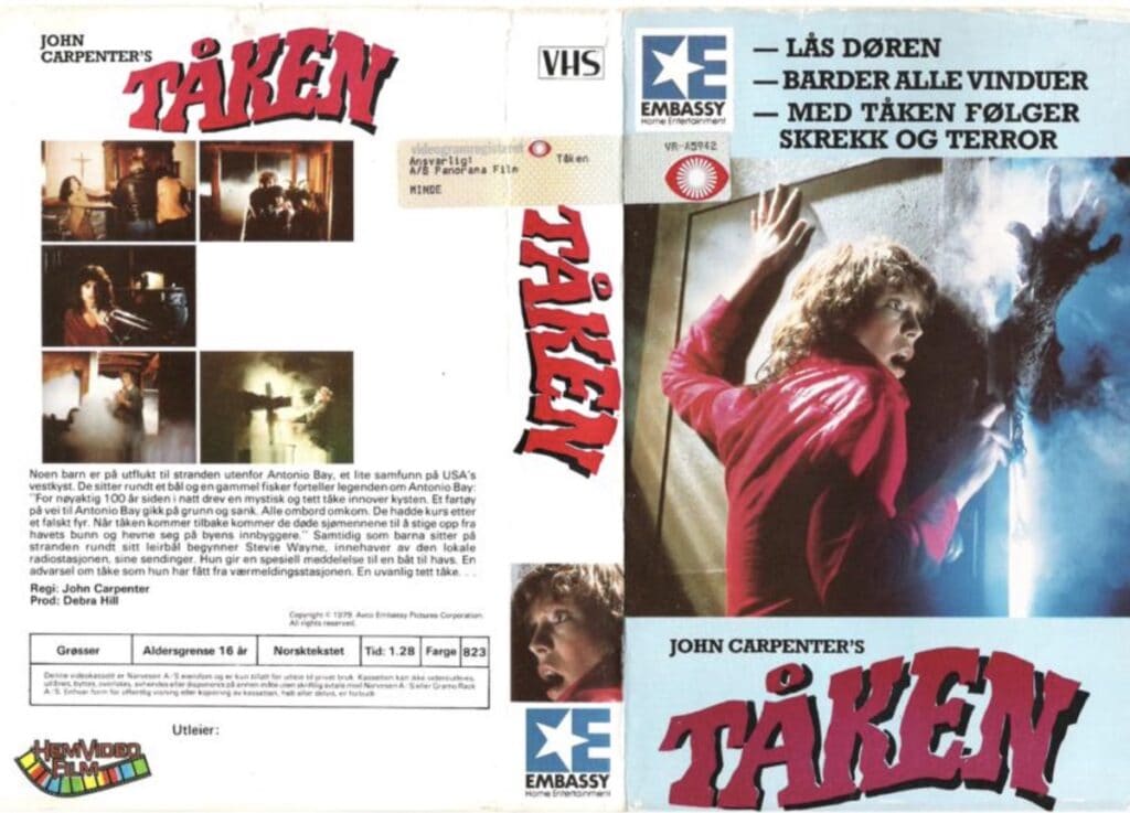 Det norske VHS coveret av The Fog (1980)