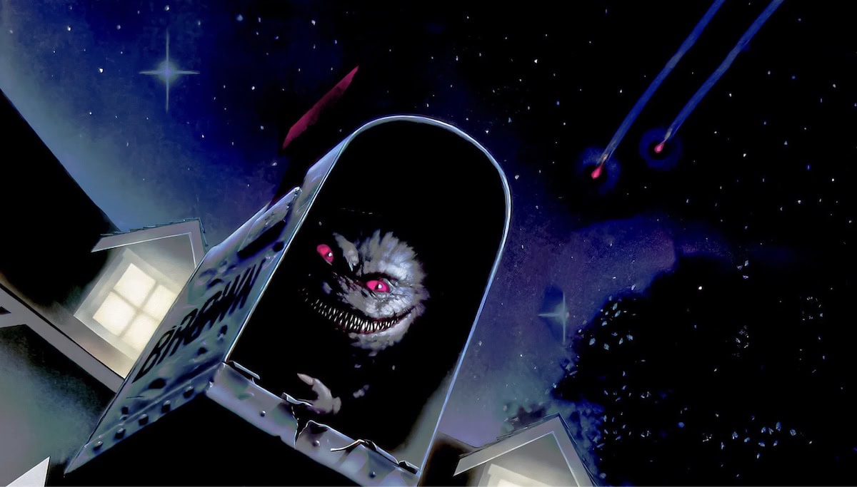 Ein poster av monsterfilmen Critters frå 1986.