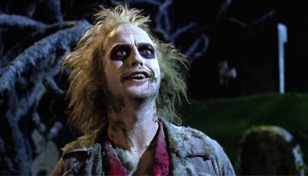 Frå filmen Beetlejuice (1988) med Michael Keaton i houvdrolla som skurken.