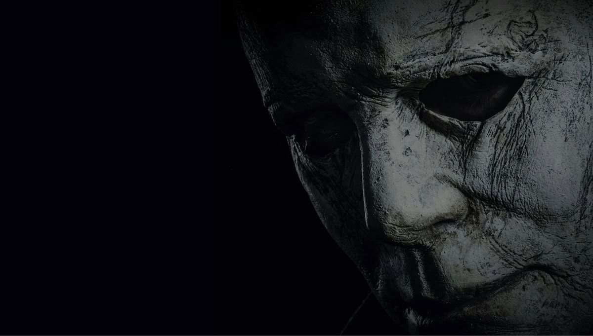 Ein poster av Michael Myers frå Halloween (2018).