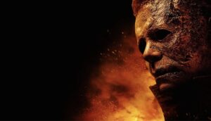 Ein poster av slasherfilmen Halloween Kills (2021).